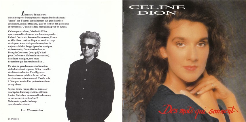 Celine Dion  Des mots qui sonnent : Front + Inlay